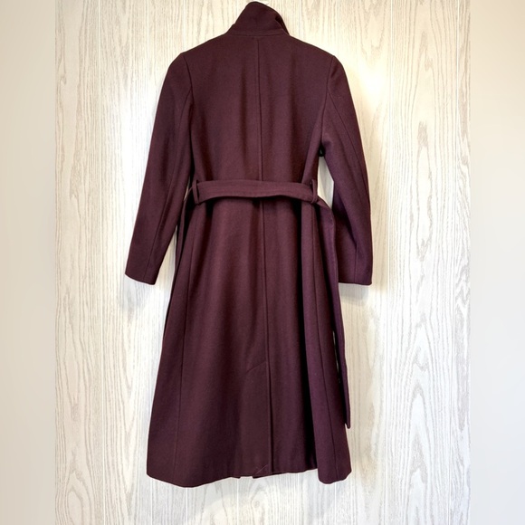 Kenneth Cole New York Full Length Button Fencer Coat Burgundy - 2 Petite EUC - Picture 7 of 7